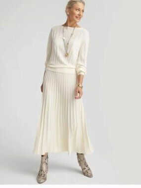 NWOT CHICO'S PLEATED SKIRT AND MATCHING TOP. SELLING AS A SET. size 1 (8 to 10)